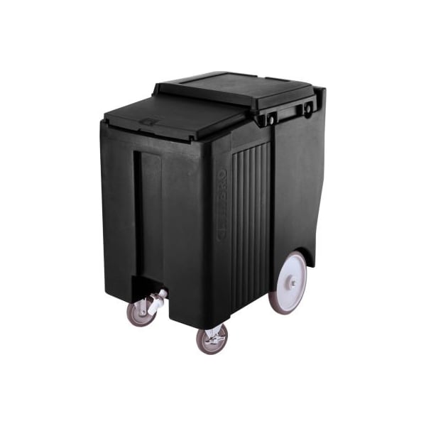 Cambro ICS175TB110 - Ice Caddy, Black, 175lbs. Cap, Tall, 2 Swivel, 1 w/Brake, 2, 10" Easy Wheels
